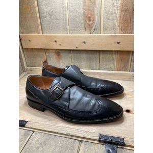 𝅺mezlan Mens Dress Shoes Soft Black Gray Leather Lace Up Brogues 10.5M CLAPTON